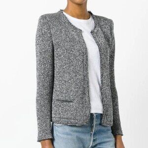 IRO 'wallace' Metallic (grey) Knit Jacket In Black/silver Size - 40/8 US